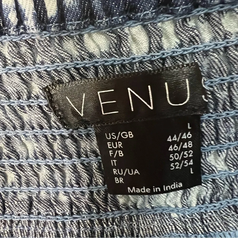 NWT Venus Blue Tie Dye Wash Wide Leg Flare Pants Pull-on Large Long Boho Lagenl - Picture 10 of 11